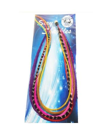 Rainbow Feather Hair Extension 8 Feathers bonded together at the tip