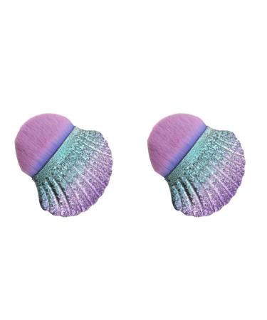 FRCOLOR Makeup 2 Pcs Foundation Brush Cosmetic Portable Multifuctional Makeup Brush 8.5*6.1cmx2pcs Picture 1x2pcs