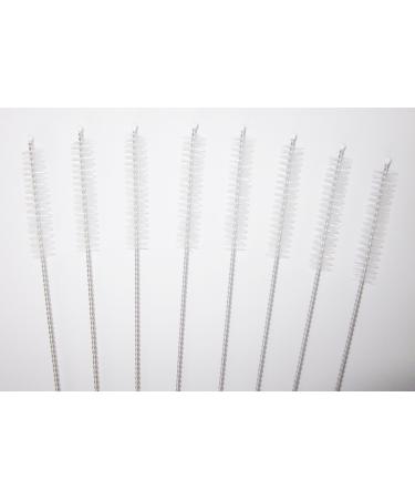 8 Piece Value Pack Long Straw Cleaner Brushes Nylon bristles Stainless Steel Handle Pipe Tube Cleaner -3/8"(10mm) Diameter x 9.5"(240mm) Long Z08