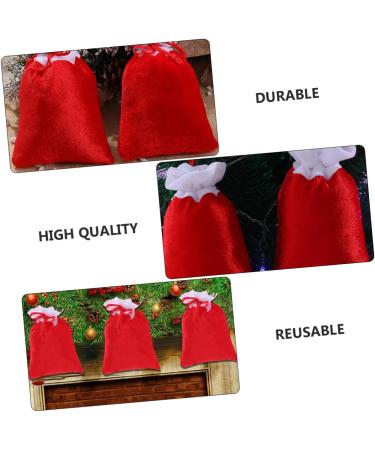 OFFSCH 8pcs Christmas Plush Bag Decor Xmas Present Bags Candy Storage Pouch Christmas Tree Pendant - Buy Online on GoSupps.com