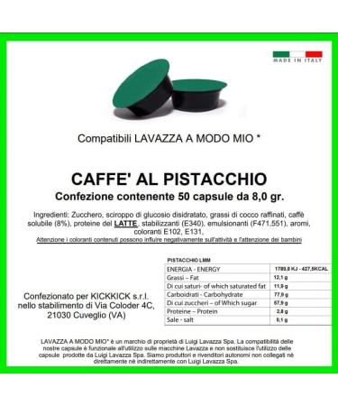  KICKKICK 50 Lavazza A Modo Mio flavored instant coffee capsules Piscine Kickkick made in Italy - Buy Online on GoSupps.com