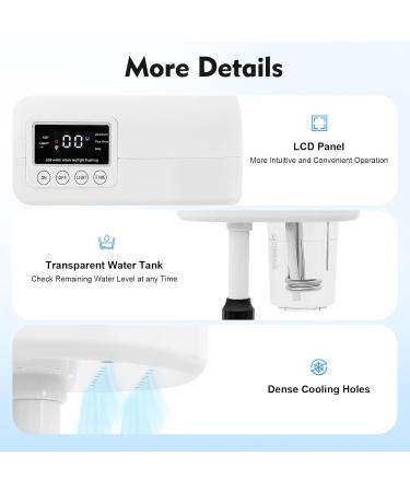  Poyujkyhr Standing facial steamer with ozone sterilization and warm spray mode 360 rotating with LCD screen PTC steam device heating for deep cleansing - Buy Online on GoSupps.com