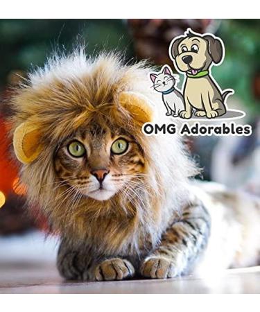 OMG Adorables Lion Mane Costume for Cat - Fun Pet Costume for Halloween and Parties - Buy Online on GoSupps.com