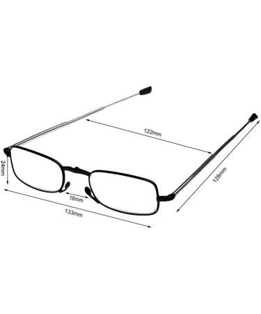 Buy Foldable Black Reading Glasses for Men & Women | +2.5 Metal Frame Anti-Fatigue Optics | Compact & Lightweight | Includes Pocket Case - Buy Online on GoSupps.com
