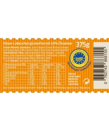 Gluten-Free Gingerbread Elisen-Lebkuchen - 2-Pack (700g) - Handmade Flourless Award-Winning Quality - Buy Online on GoSupps.com