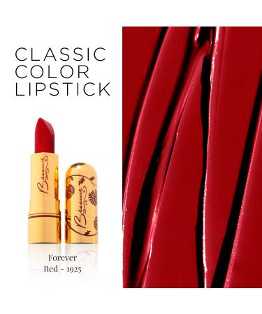 BESAME Forever Red Lipstick - 1925 | Classic Long Lasting Color for All Skin Tones | Luxe Vintage Makeup with Vitamin E | Semi-Matte Satin Finish | Sensitive Skin Friendly - Buy Online on GoSupps.com