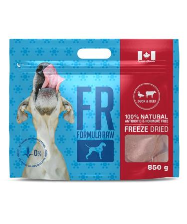 Formula Raw's Premium Freeze-Dried Dog Food - Grain-Free Natural & Fresh High Protein Ideal for All Ages & Breeds (850g Duck & Beef) Duck & Beef 850 g (Pack of 1)