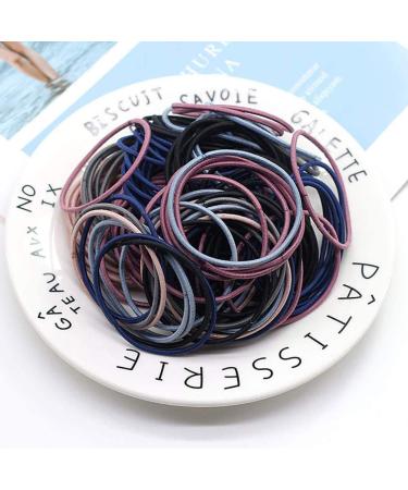 Xcozu 100-Pack Multi-Colored Hair Ties for Girls & Women - Metal-Free Elastic Ponytail Holders 50x3mm - Buy Online on GoSupps.com