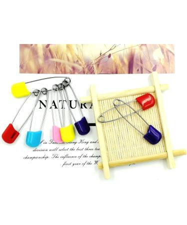 50 Safety Pins with Plastic Heads and Safe Locking Closures - Stainless Steel Diaper Pins for Cloth Diapers, Clothes, Crafts - Buy Online on GoSupps.com