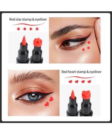 10 Pack Liquid Eyeliner Stamp Set | Waterproof Smudgeproof Long Lasting Pen | 8 Eyeliner Stamps, 2 Eyebrow Pencils | Variety of Designs - Buy Online on GoSupps.com