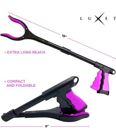 19 Foldable Grabber Reacher Tool with Magnetic Tip - Heavy Duty Trash Picker Claw for Elderly & Wheelchair Users (Pink) - Buy Online on GoSupps.com