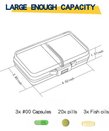 7/8-Compartment Portable Travel Pill Box | Medicine & Vitamin Organizer - R515 Gray | International Shipping - Buy Online on GoSupps.com