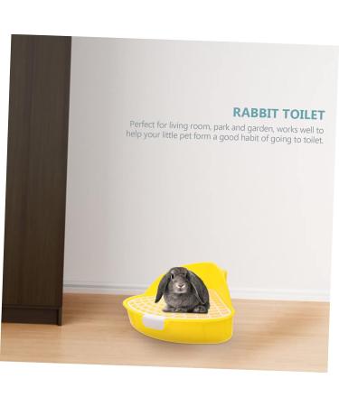 HANABASS Box Rabbit Toilet Hamster Litter Guinea Pig Toilet Potty Train Rabbit Hamster Sand Litter Plastic 25X19X10CM Yellow - Buy Online on GoSupps.com