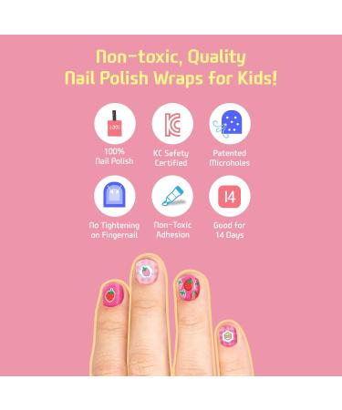 Non-Toxic Nail Wraps for Kids | Self-Adhesive Nail Stickers | Long-Lasting Nail Art - 3-7 Year Old Pretty Pack | Includes Nail File | 60 Count (2 Pack) - Buy Online on GoSupps.com