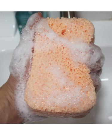 Bath Sponge 3 Pack - Exfoliating Shower Sponges for Body Cleaning - Orange, Blue, Green - Buy Online on GoSupps.com