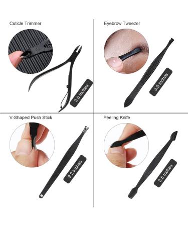 ZIZZON 12-in-1 Manicure Pedicure Set - Professional Grooming Kit for Men and Women, Ideal Gift for Partner, Parents, Elderly - Black-Red - Buy Online on GoSupps.com