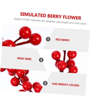 HOMSFOU 25 Pcs Artificial Berry Cuttings Christmas Holly Berry Red Berries Decoration Artificial Red Berry Stems Branches Christmas Berry Branches Red Cherry Foam Flower Arrangements Red 50X5.5CM - Buy Online on GoSupps.com