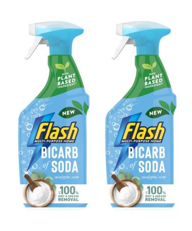 Multi-Purpose Home Bicarb of Soda - Pack of 2 x 800ml - Fragrance - Eucalyptus Scent - Multi-Purpose Cleaner Fresher Home Spray - Up to 100% Dirt & Grease Removal - Now With Plant Based Ingredient