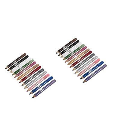 FOMIYES 24 Pcs Pearlescent Eyeshadow Pencil Glitter Eyeshadow Useful Eye Shadow Pen Women Cosmetics Miss Set 1 count (Pack of 1) Assorted Colorx2pcs