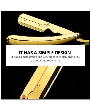 Lurrose Engraved Razor Holder - Manual Galvanized Handle for Bortschneider Straight Razor & Shaver - Rustproof Steel Stylish Gold Finish | International Shipping - Buy Online on GoSupps.com