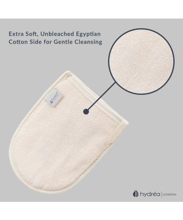 Hydrea London Exfoliating Glove - Organic Egyptian Shower Loofah & Face Mitt Set for Men & Women - Body Scrubber for Deep Exfoliation & Detox - Buy Online on GoSupps.com