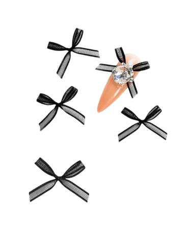 10x/Set Organza Bowknot Nail Black White Nails Art Nails Art Decoration Nail Supplies For Salons 10x Nail Nails Art Champagne Organza Bowknot Nail