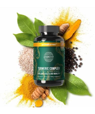 Primal Harvest Turmeric Curcumin with Black Pepper - 60 Capsules Joint Supplement - Buy Online on GoSupps.com