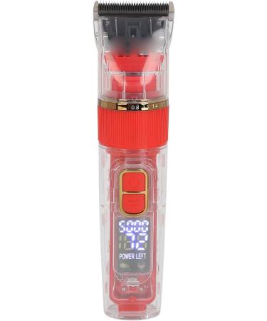 Buy Transparent Electric Hair Clipper | Hair Cutting Kit with 4 Guided Combs - Rechargeable & Ergonomic - Ideal for Salon Use (Red - Buy Online on GoSupps.com
