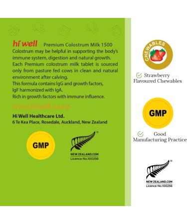Hi Well Premium Grass-Fed Colostrum Milk 1500 - 120 Tablets - Buy Online on GoSupps.com