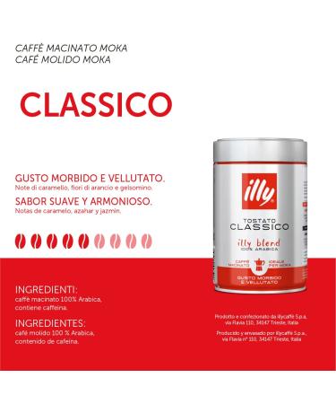 Buy Illy Classico Moka Coffee 250g - Premium Italian Coffee for International Shipping - Buy Online on GoSupps.com