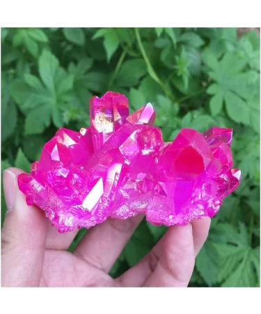 Stone Crafts Natural Crystal Red Angel Aura Quartz Cluster specimens Titanium Coating Quartz Cluster Home Goods (Size : 70g) - Buy Online on GoSupps.com