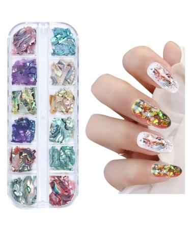 URFEDA Nail Sequins Colourful Flakes Irregular Nail Decoration 3D Glitter Sequins Nail Decals Art DIY Nail Art Decoration Sticker for Nails Nail Art Sequins Rhinestone Nail Art Manicure