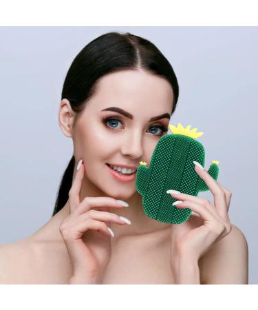 Cactus Silicone Face Cleanser Brush Small Reusable Professional Portable Manual Facial Scrubbing Cleanser - Buy Online on GoSupps.com