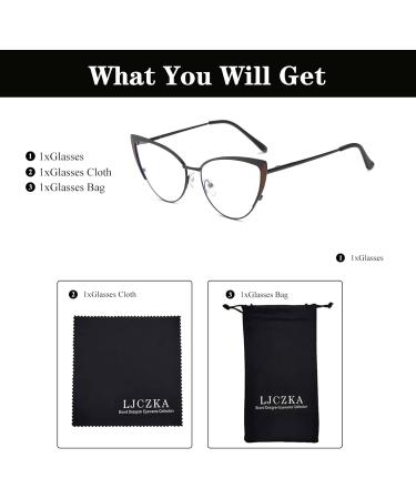 LJCZKA Cat Eye Blue Light Blocking Glasses for Women - Anti Eyestrain & Glare Eyeglasses in Black Red Clear Frame | International Shipping Available - Buy Online on GoSupps.com