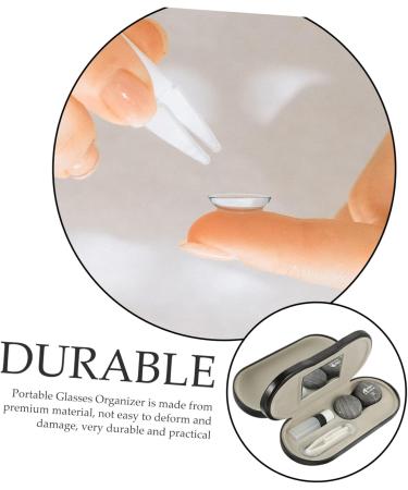 Lurrose Dual-Purpose Travel Glasses Case Set | Leather Contact Lens Etui | Trendy Sunglasses Holder | Compact 15.8x7.4cm for Home & Outdoor Use - Buy Online on GoSupps.com