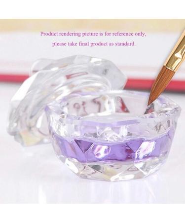 Nail Art Acrylic Crystal Glass Dappen Dish Bowl Cup with Cap Liquid Glitter Powder Caviar Nail Styling Tools - Buy Online on GoSupps.com
