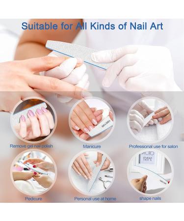 Premium 100/100 Grit Nail File Set - 12 Double-Sided Acrylic Nail Files | Washable & Reusable Professional Quality - Buy Online on GoSupps.com