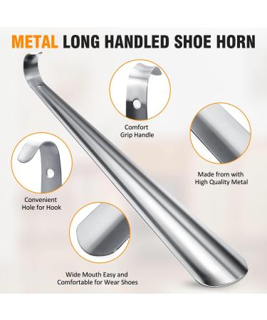 OIATAIO Premium 16.5 Inch Stainless Steel Shoe Horn - Black (7.05 oz) - Buy Online on GoSupps.com