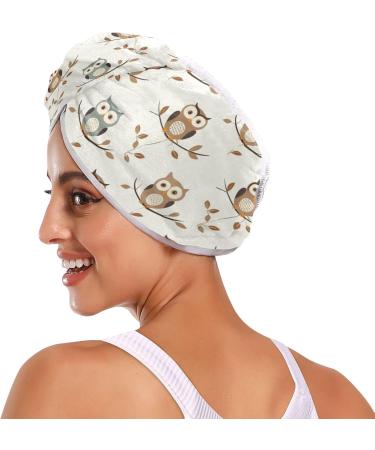 Small Cute Owl Hair Towel 2 Pack - Super Absorbent Quick Dry Hair Turbans for Women & Girls - Buy Online on GoSupps.com