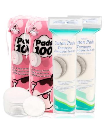 Senmding High quality soft cosmetic cotton Absorbent Makeup Remover Pads Lint-Free Hypoallergenic Wet compress and clean.(400 Count)