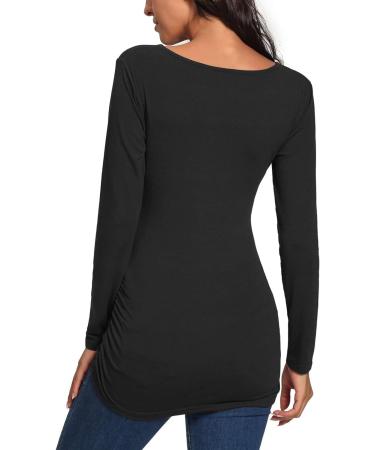 Love2Mi Maternity Nursing Shirt - Short Sleeve V-Neck Breastfeeding T-Shirt - Pregnancy - Dark Black - Size L - Buy Online on GoSupps.com