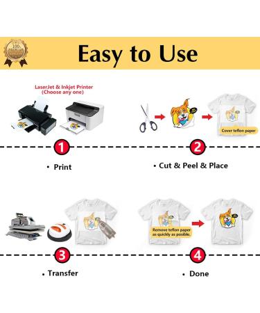 TransOurDream Iron on Heat Transfer Paper for T Shirts - Light 3.0 - 15 Sheets 8.5x11 | Printable HTV for Inkjet & Laserjet Printer - Buy Online on GoSupps.com