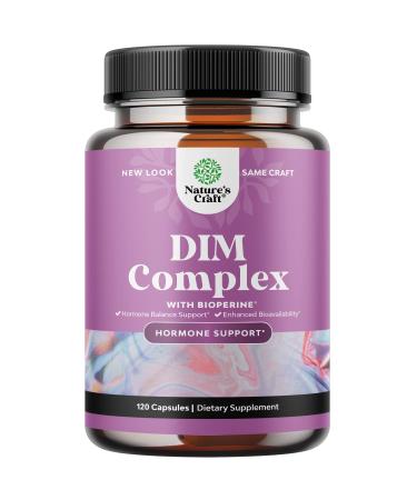 Potent DIM Supplement for Women - Hormone Balance for Women with Diindolylmethane and Black Pepper for Menopause Support and PMS Relief - Menopause Supplements for Women - Extra Strength 300mg DIM 120 Count (Pack of 1)