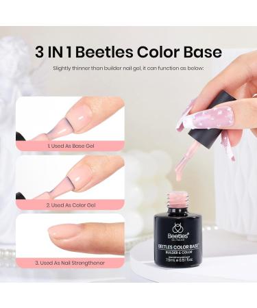 Beetles Color Base Gel Nail Polish Set 6 Sheer Neutral Shades Porcelain Doll Pink & Strengtheners for Perfect French Tips | 0.25 Fl Oz Each - Buy Online on GoSupps.com