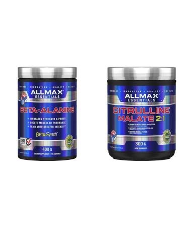 ALLMAX Nutrition - 100% Pure Maximum Strength + Absorption - Beta Alanine (400 Gram) and Citrulline Malate 2:1 (300 Gram)