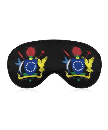 Coat Arms of Cook Islands Sleep Mask Eye Cover for Sleeping Blindfold with Adjustable Strap Blocks Light Night Travel Nap for Men Women