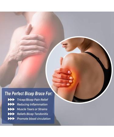 Bicep Tendonitis Brace for Pain Relief - Compression Sleeve for Biceps & Triceps - Men & Women - Size M Black - Buy Online on GoSupps.com
