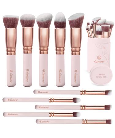 Kabuki Makeup Brush Set - Foundation Powder Blush Concealer Contour Brushes - Perfect For Liquid Cream or Mineral Products - 10 Pc Collection With Premium Synthetic Bristles For Eye and Face Cosmetic 10 Pc Rose - Buy Online on GoSupps.com
