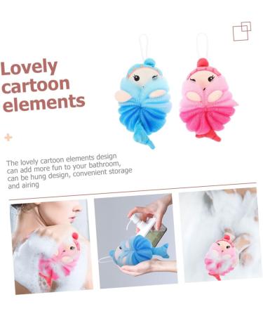 Angoily 6 Pcs Cartoon Bath Sponges for Kids | Mesh Pouf Bath Balls | Fun & Safe Shower Loofah for Bathing & Cleaning - Buy Online on GoSupps.com