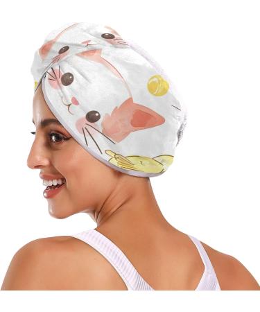 Watercolor Animalfruit 16 Hair Towel 2 Pack | Super Absorbent Quick Dry Hair Turbans for Women & Girls - Buy Online on GoSupps.com